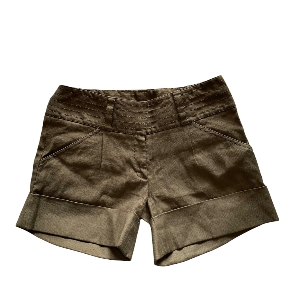 Diane Von Furstenberg Jonah Linen Blend Shorts 8 olive green